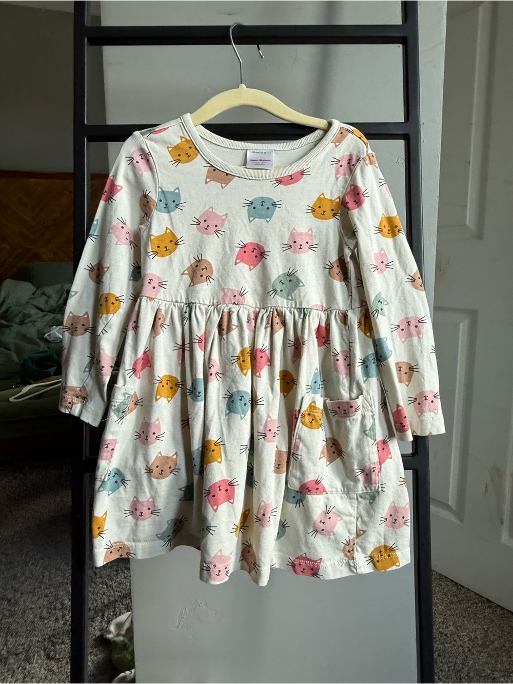 Hanna Andersson 3T Multicolor Cat Print Twirl Dress